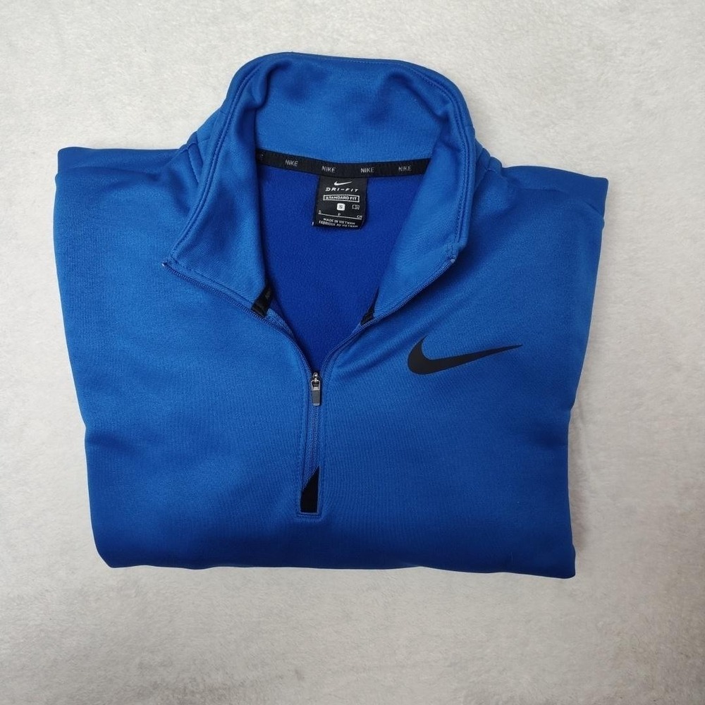 Nike Sweatshirt‎ Mens S Blue 1/4 Zip Pullover Mock Neck Dri-FIT CU6217-480